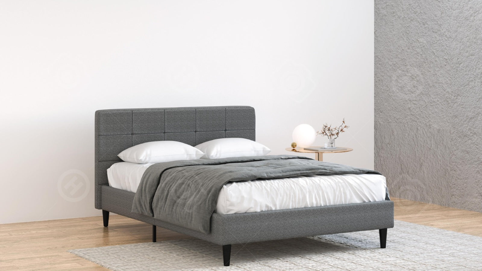 מיטה מרופדת + מזרן + כריות