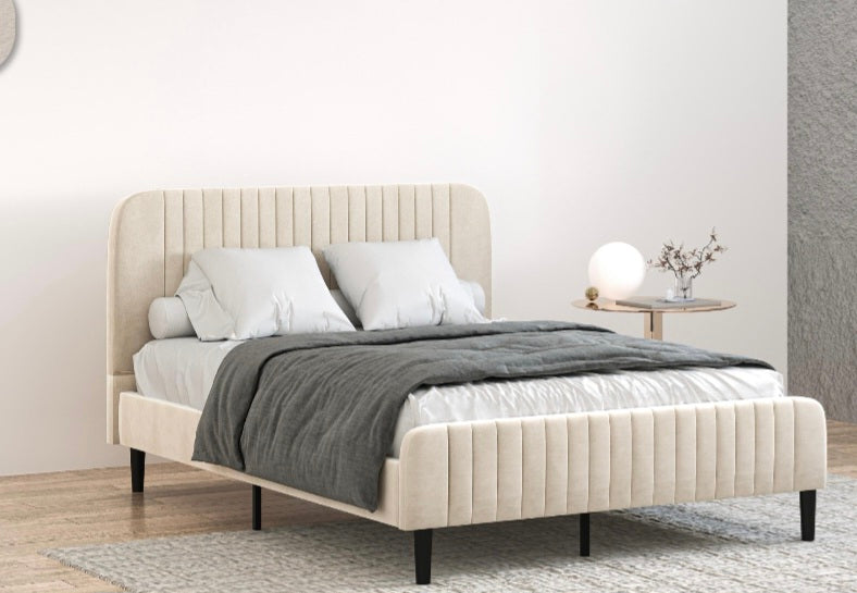 מיטה זוגית מרופדת כולל מזרן דגם סוואנה