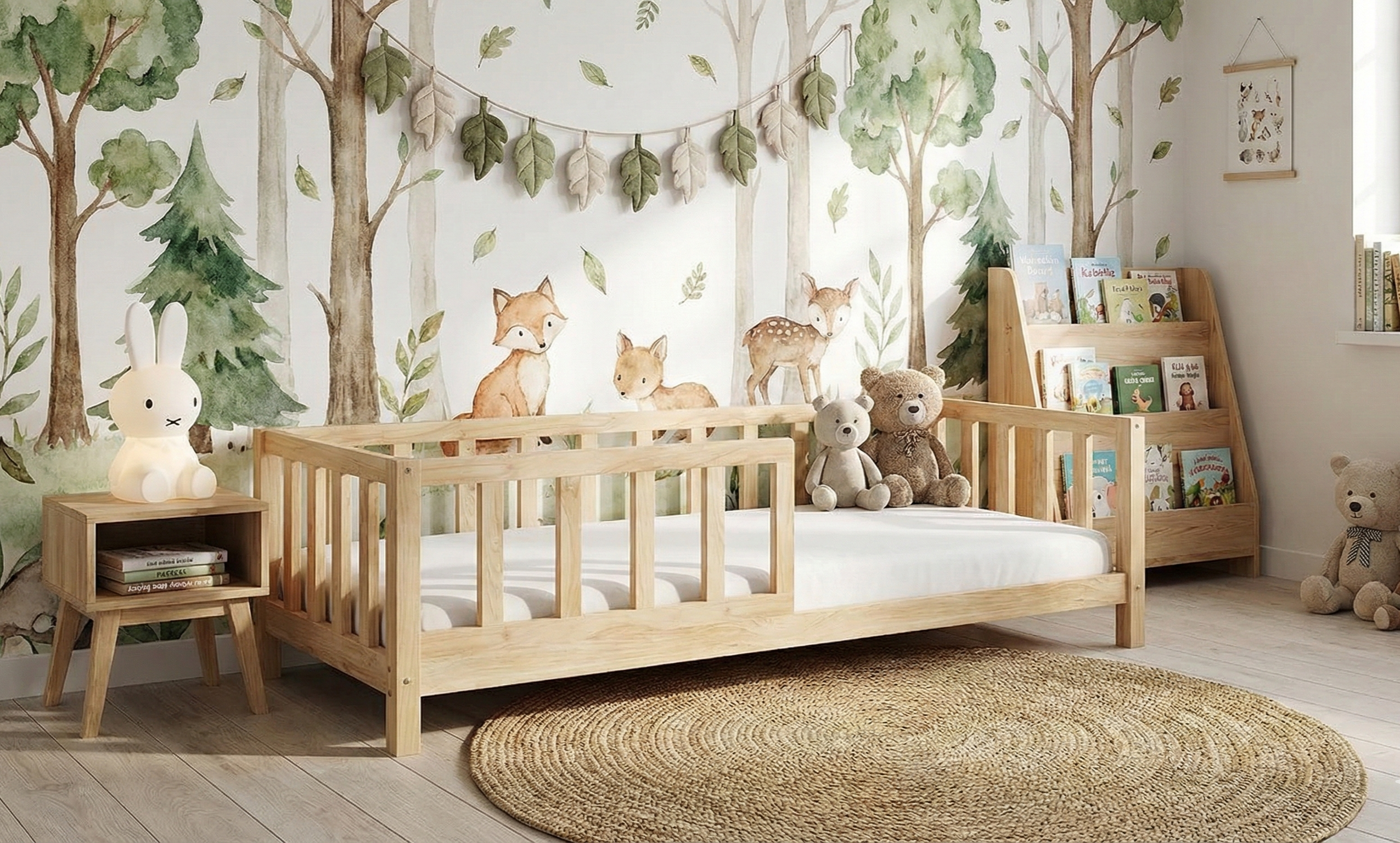 מיטת ילדים מונטסורית כולל מזרן לטקס ויסקו דגם לורן