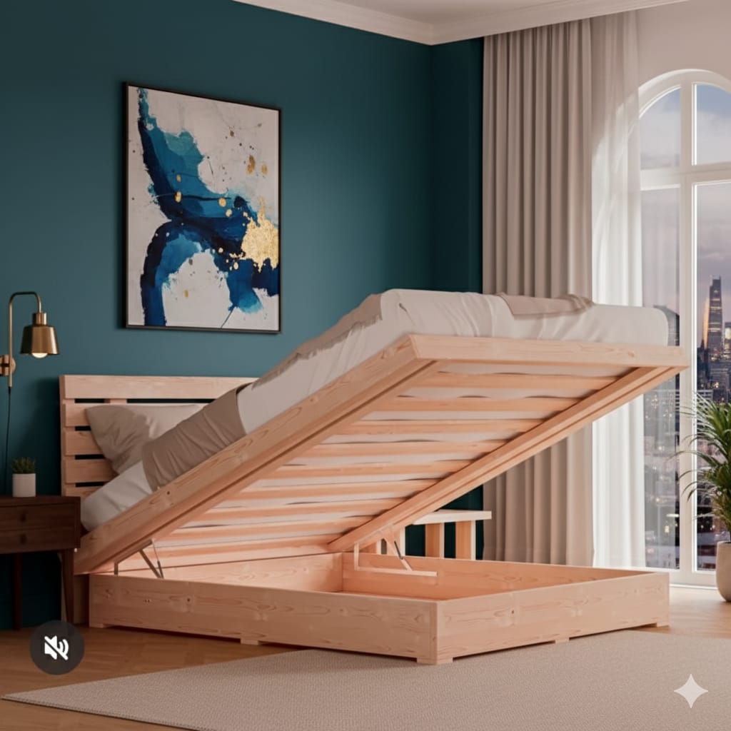 ארגז מצעים מעץ מלא